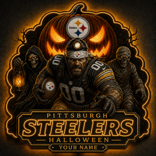 PS x NFL Halloween Personalized Acrylic Wall Led Sign Colorful Colors Gifts For Fan