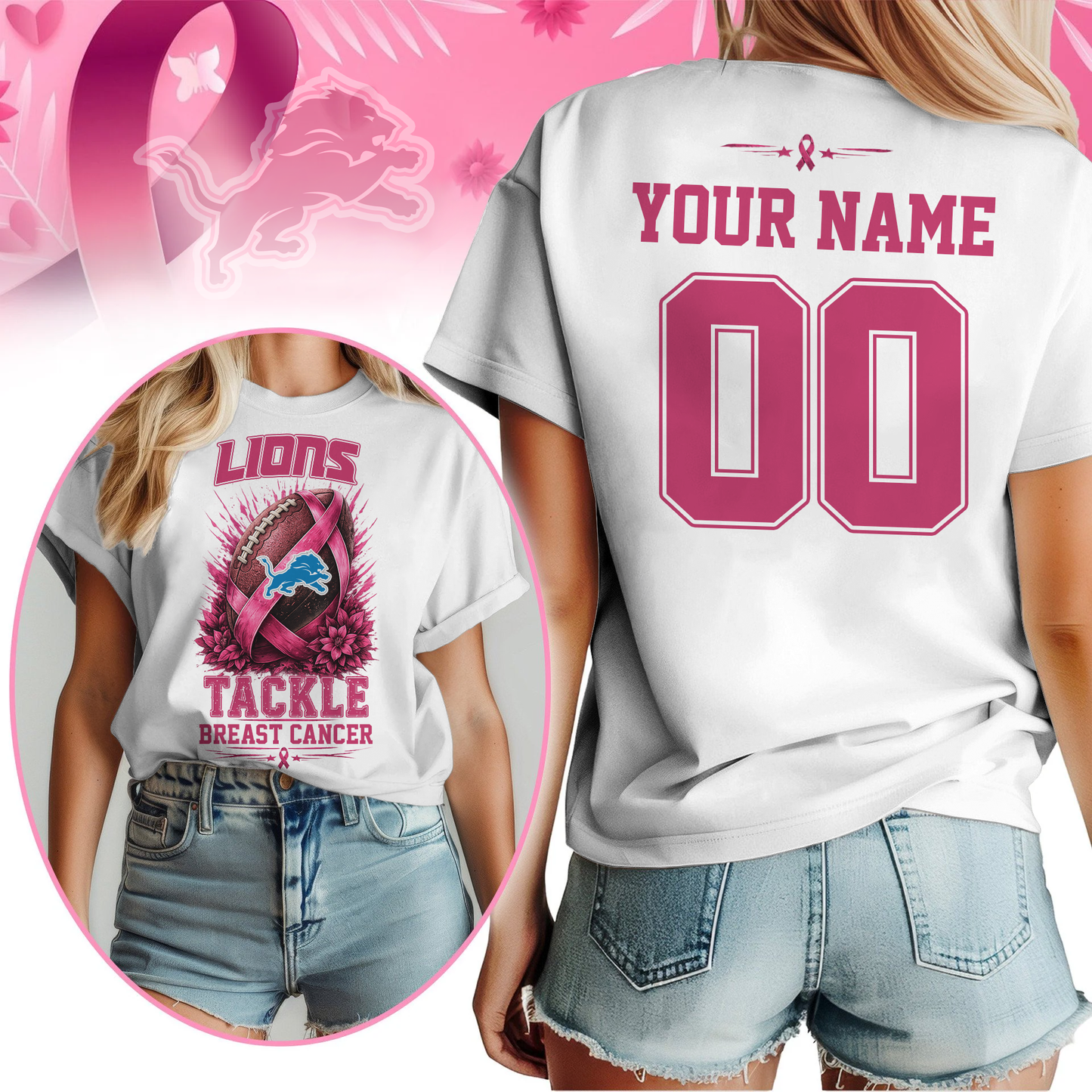 Personalized DL x NFL Premium Tackle Breast Cancer Shirt