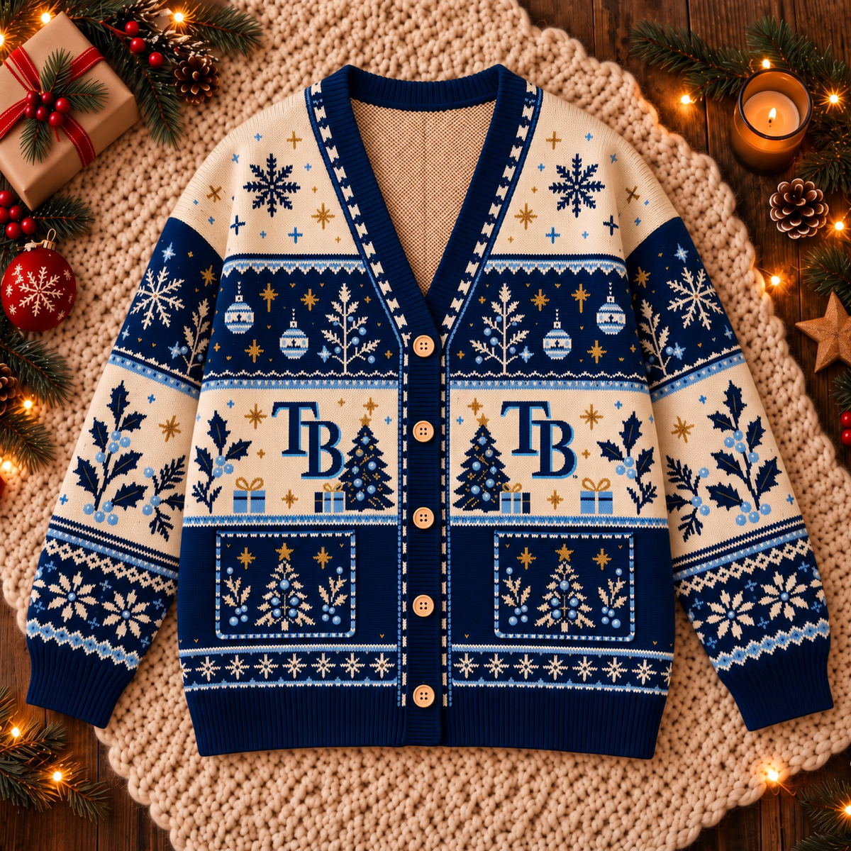 Premium Christmas MLB x TB Knitted Cardigan