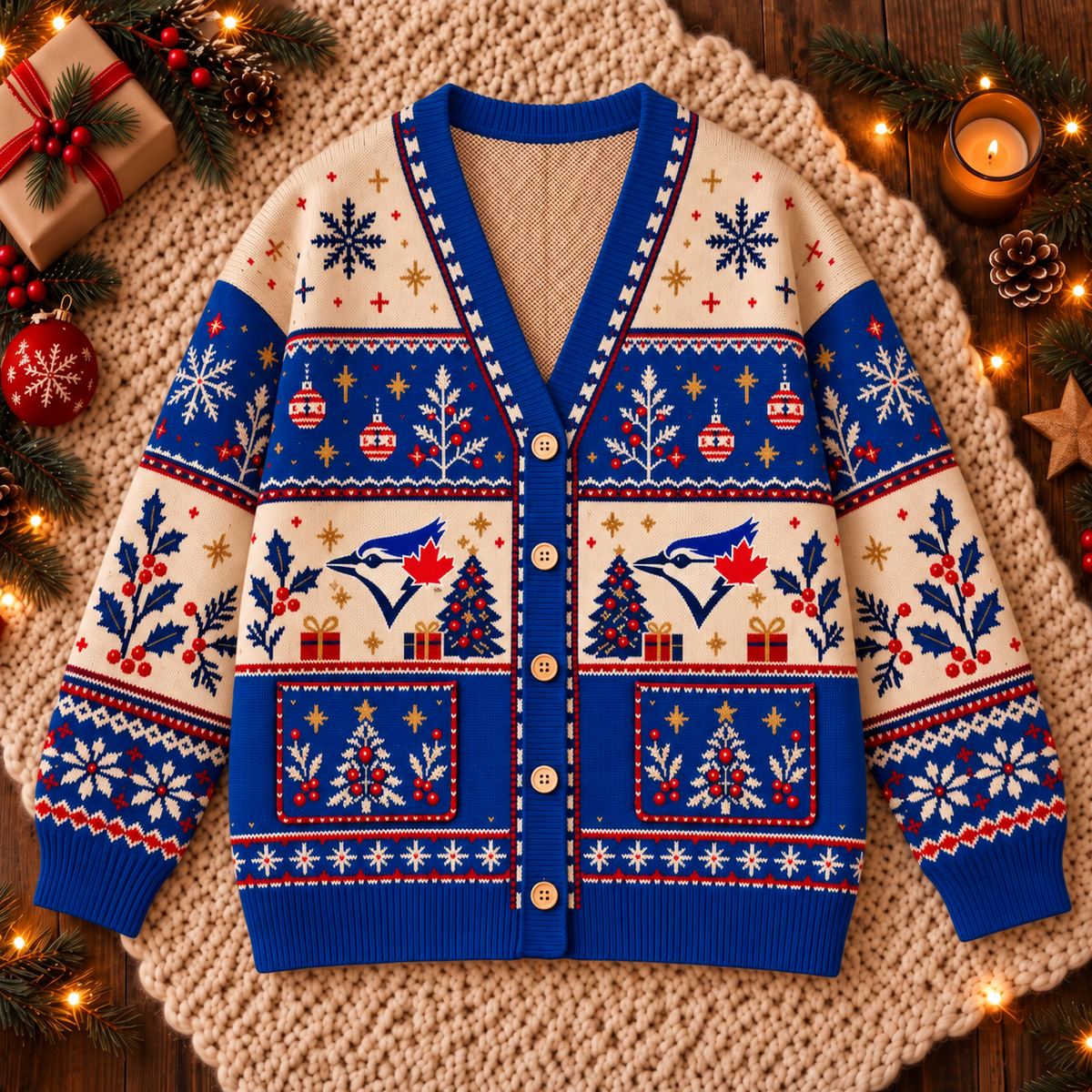 Premium Christmas MLB x TOR Knitted Cardigan