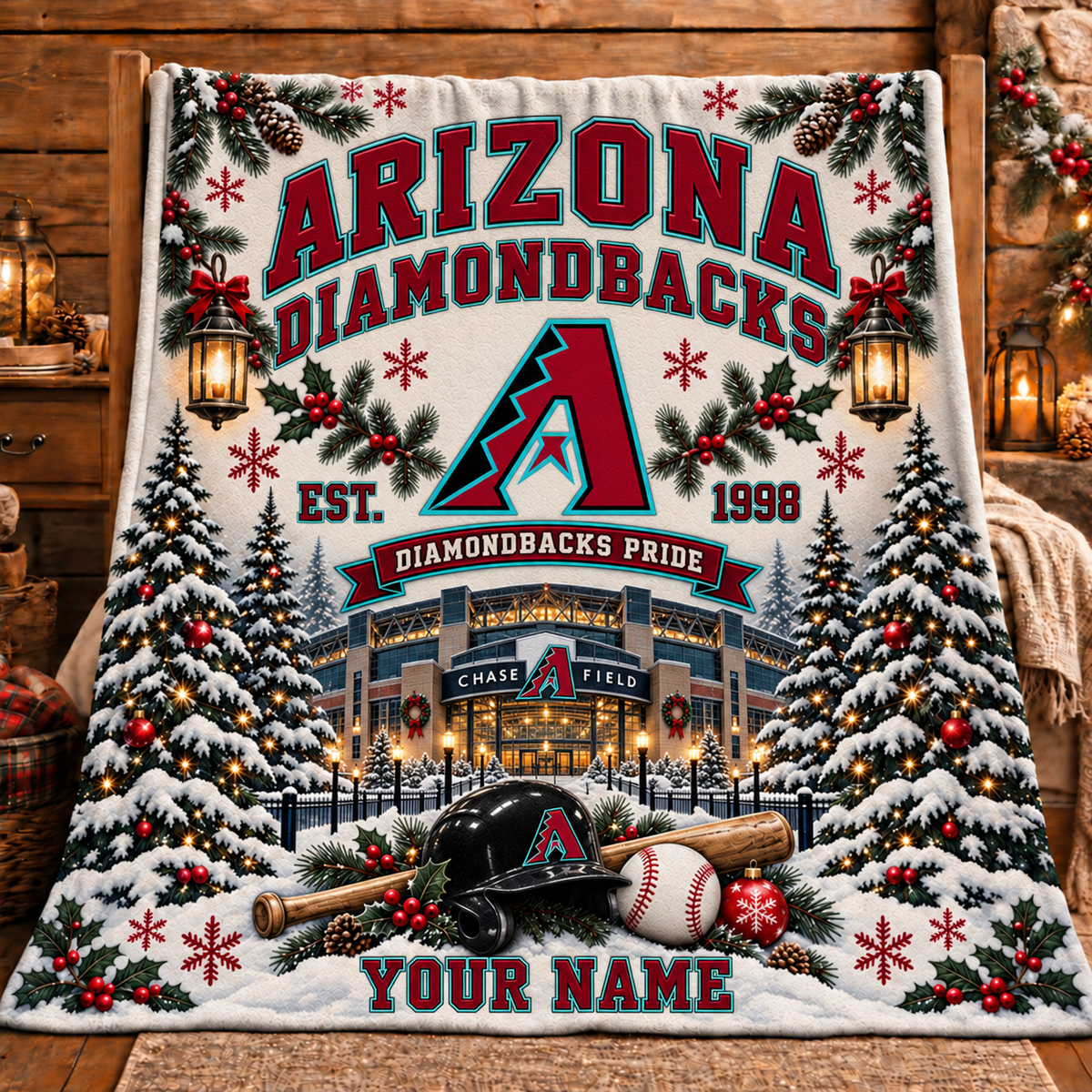 Premium MLB x ARI Pride Personalized Name Blanket
