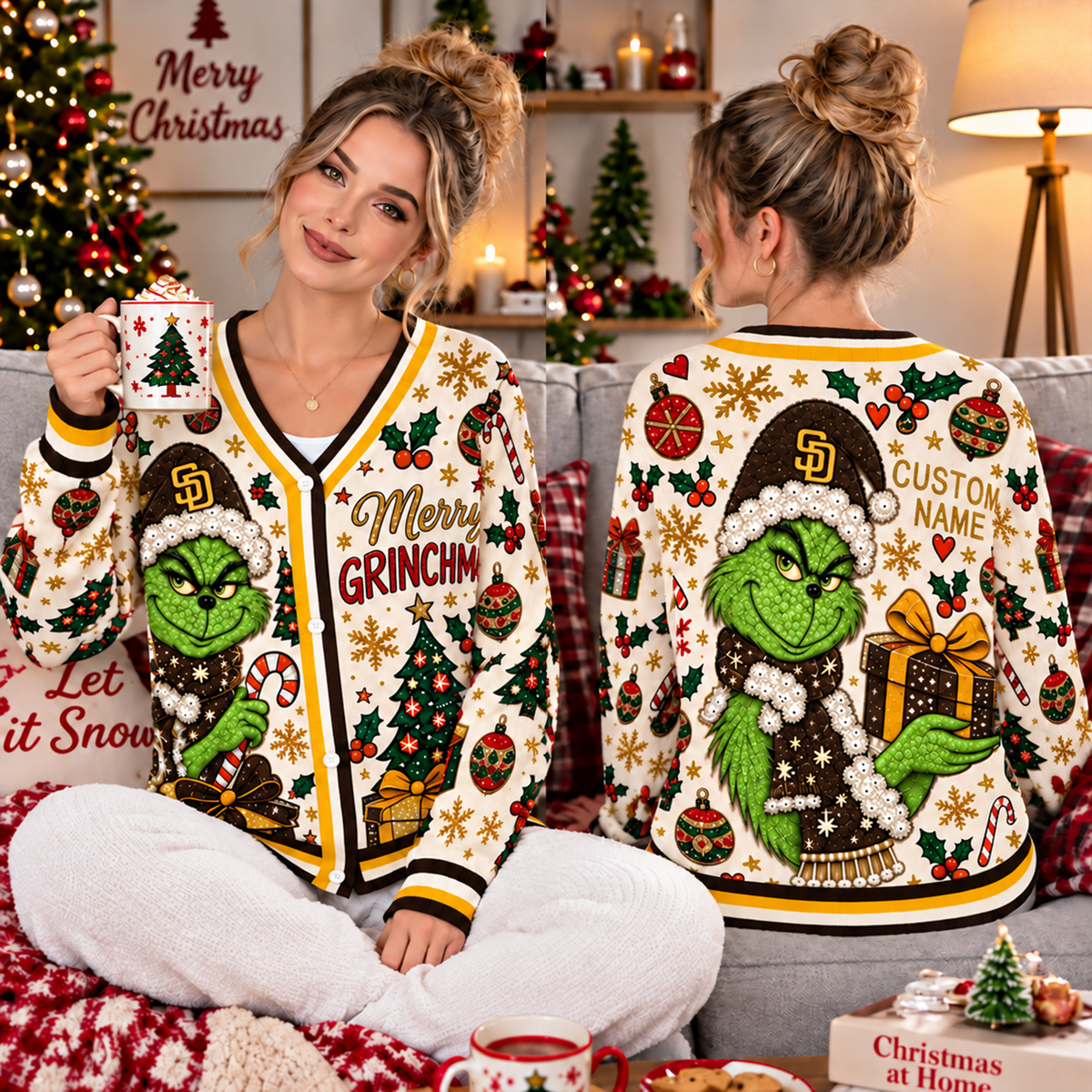 Premium MLB x NYM Grinch Cardigal Sweater