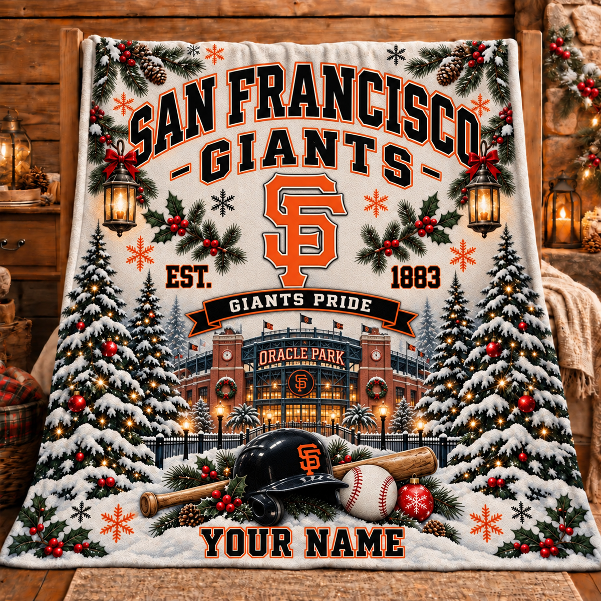 Premium MLB x SF Pride Personalized Name Blanket