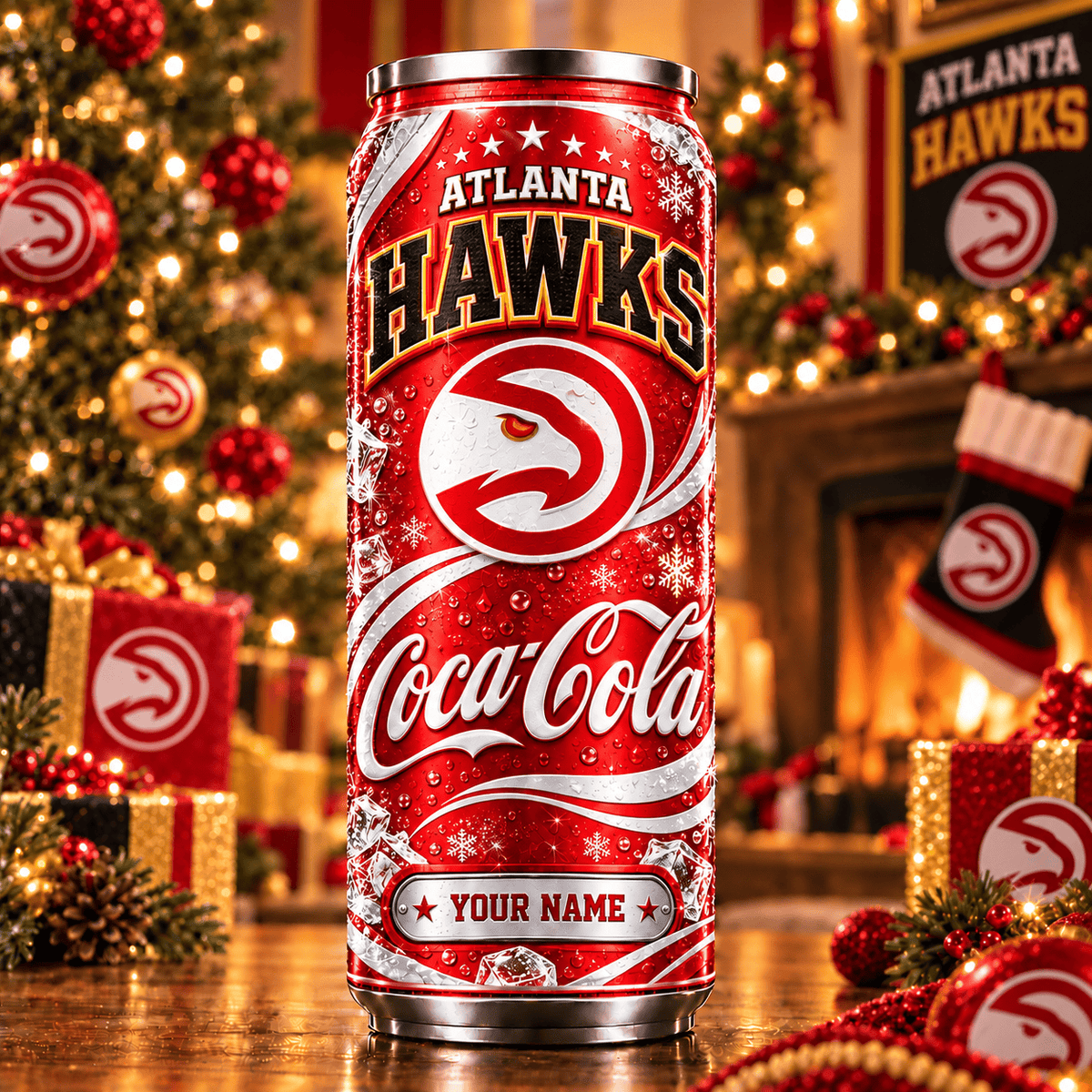 Premium NBA x ATL Personalized Name Can Tumbler