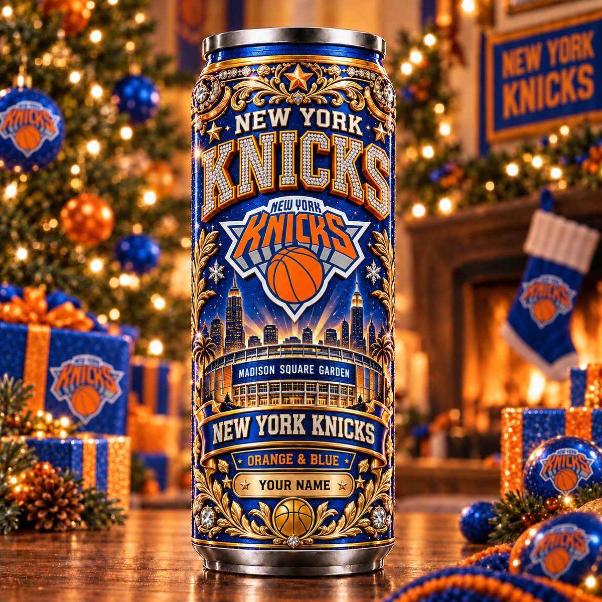 Premium NBA x NYK Personalized Name Can Tumbler