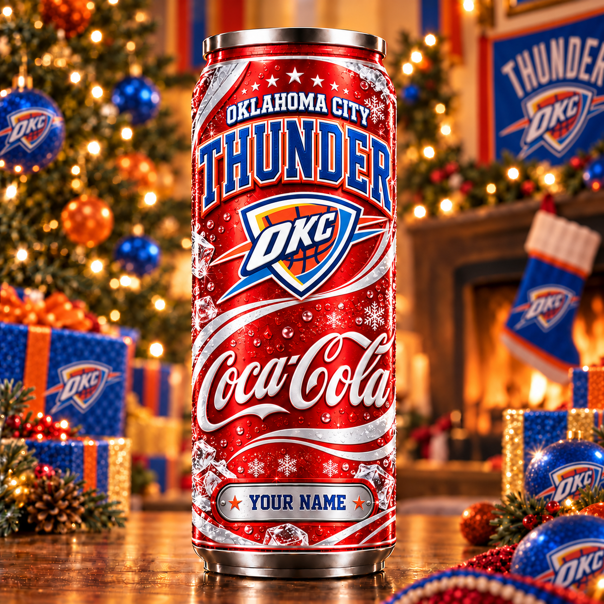 Premium NBA x OKC Personalized Name Can Tumbler