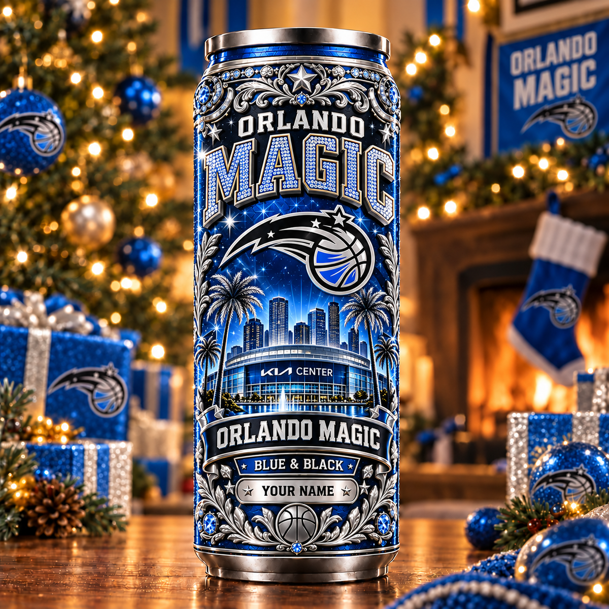 Premium NBA x ORL Personalized Name Can Tumbler