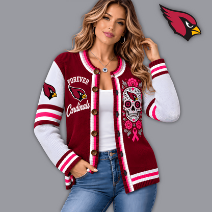 Premium NFL x ARI Floral Skull Knit Cardigan