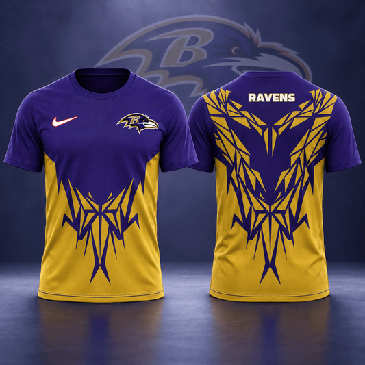 Premium NFL x BAL Football Club Tribal Graphic T-Shirt Fan Sports Apparel