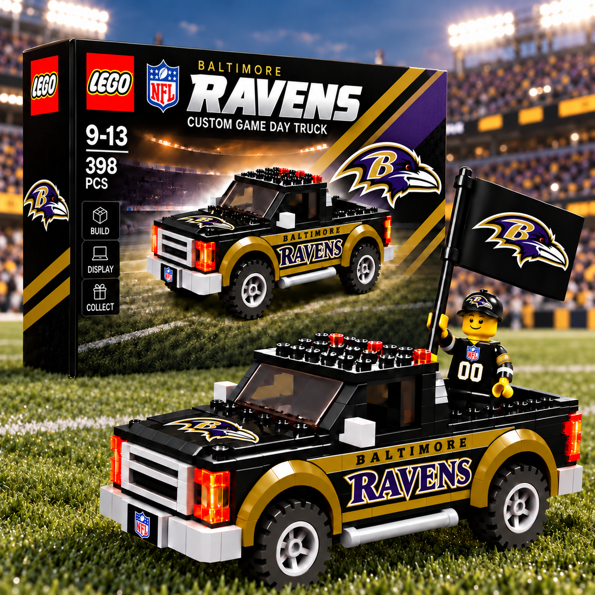 Premium NFL x BAL Game Day Building Blocks Truck Toy Set