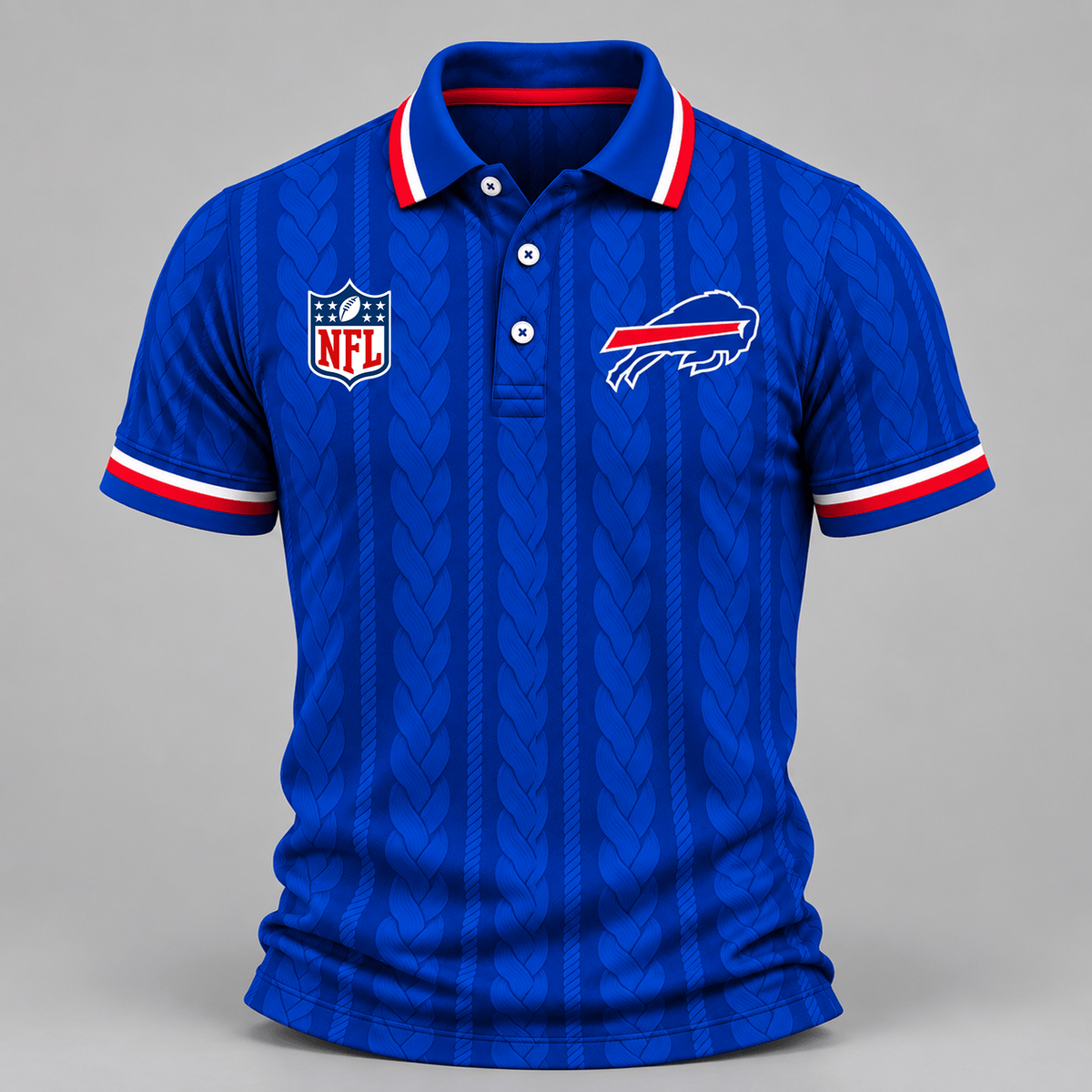 Premium NFL x BUF Retro Football Fan Short Sleeve Apparel Polo Shirt