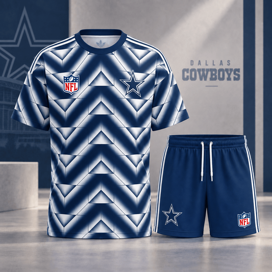 Premium NFL x DAL Geometric Performance Shirt & Shorts Set