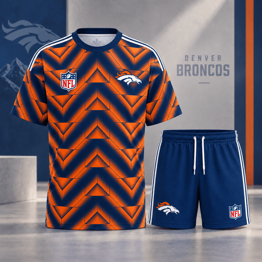 Premium NFL x DEN Geometric Performance Shirt & Shorts Set