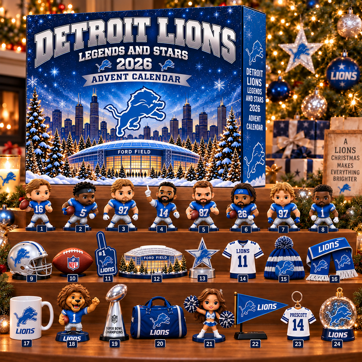 Premium NFL x DET Christmas Stadium Advent Calendar