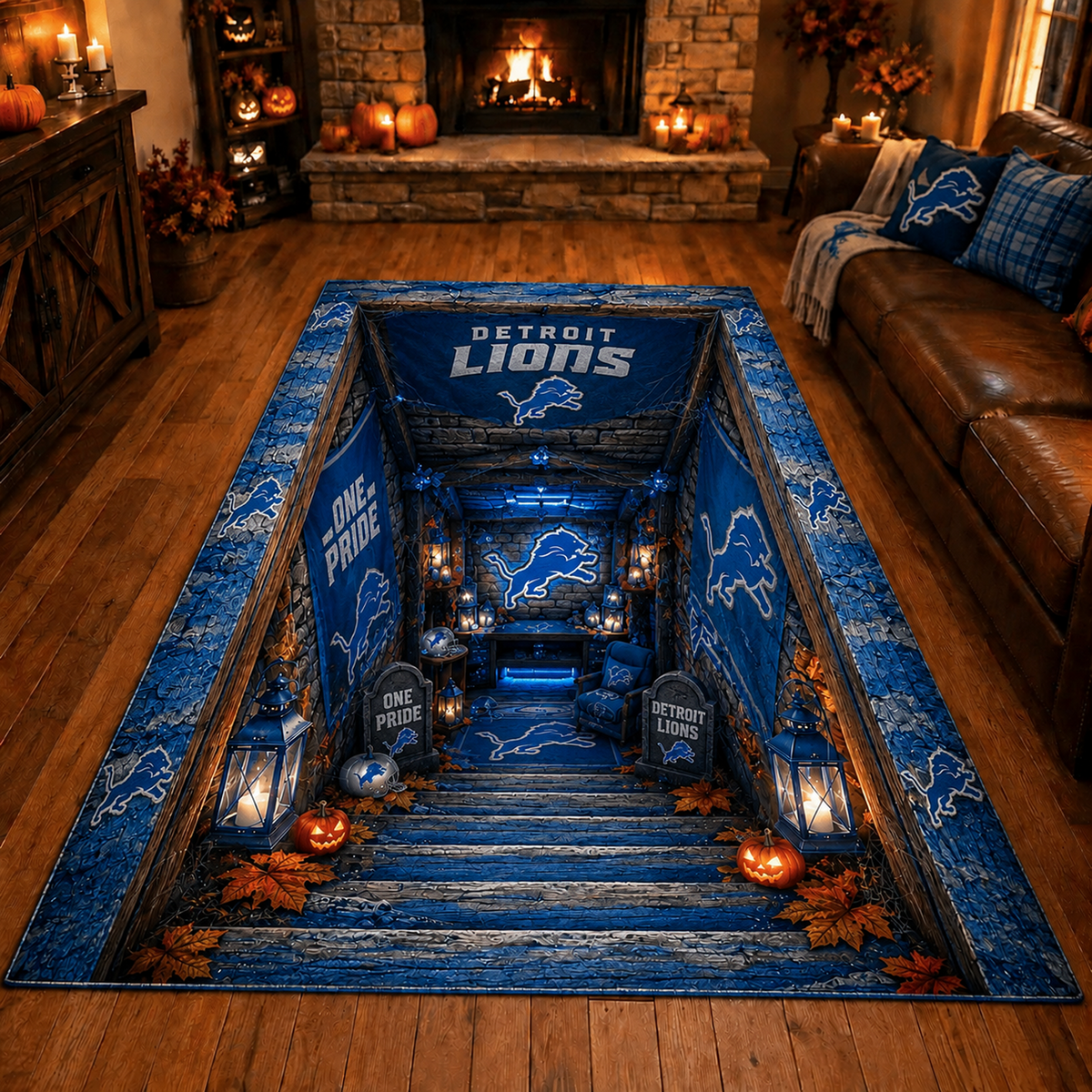 Premium NFL x DET Halloween Rug