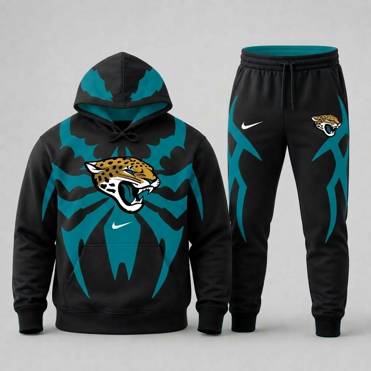 Premium NFL x JAX Spider Web Graphic Hoodie & Jogger Pants Set