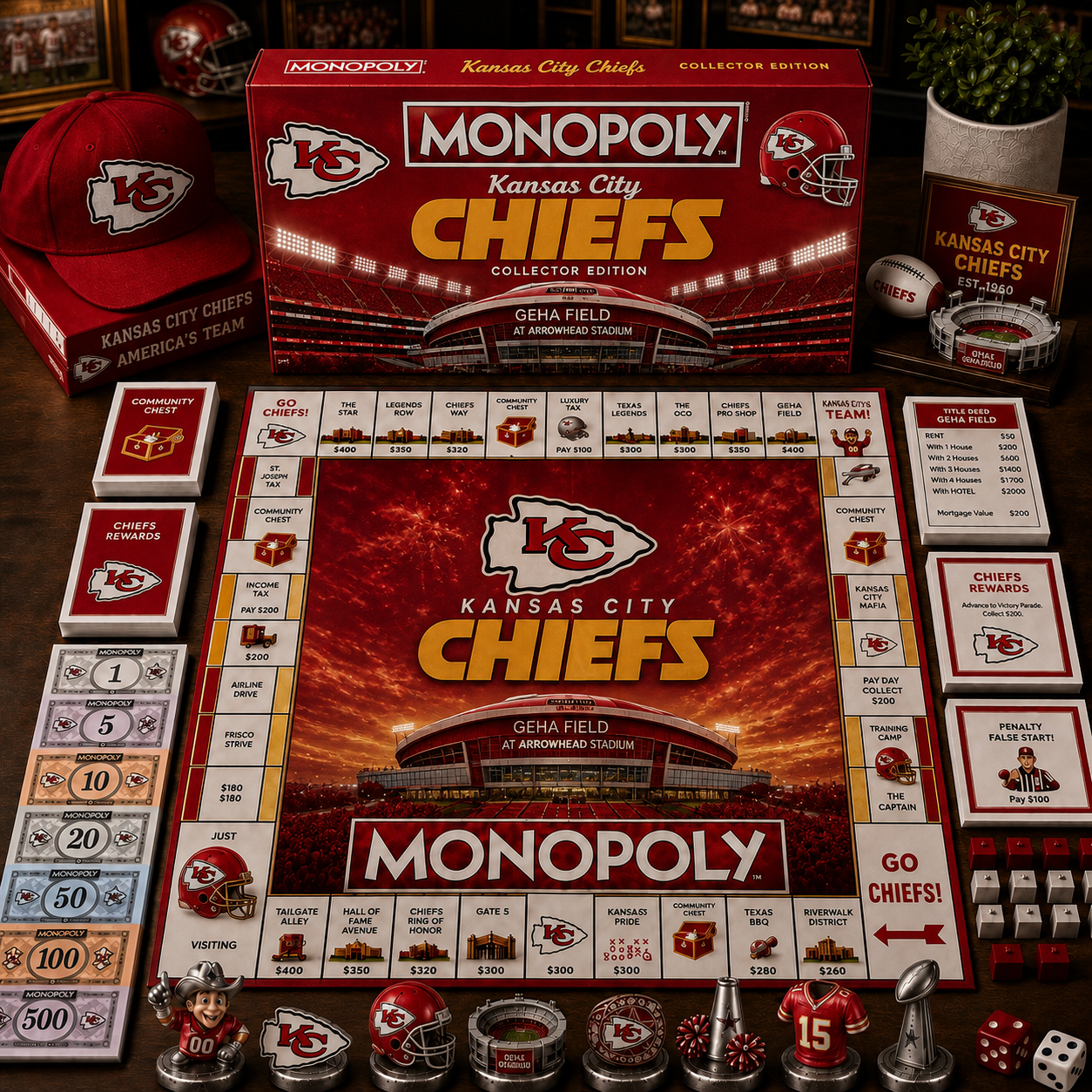 Premium NFL x KC Monopoly Collector’s Edition Board Game