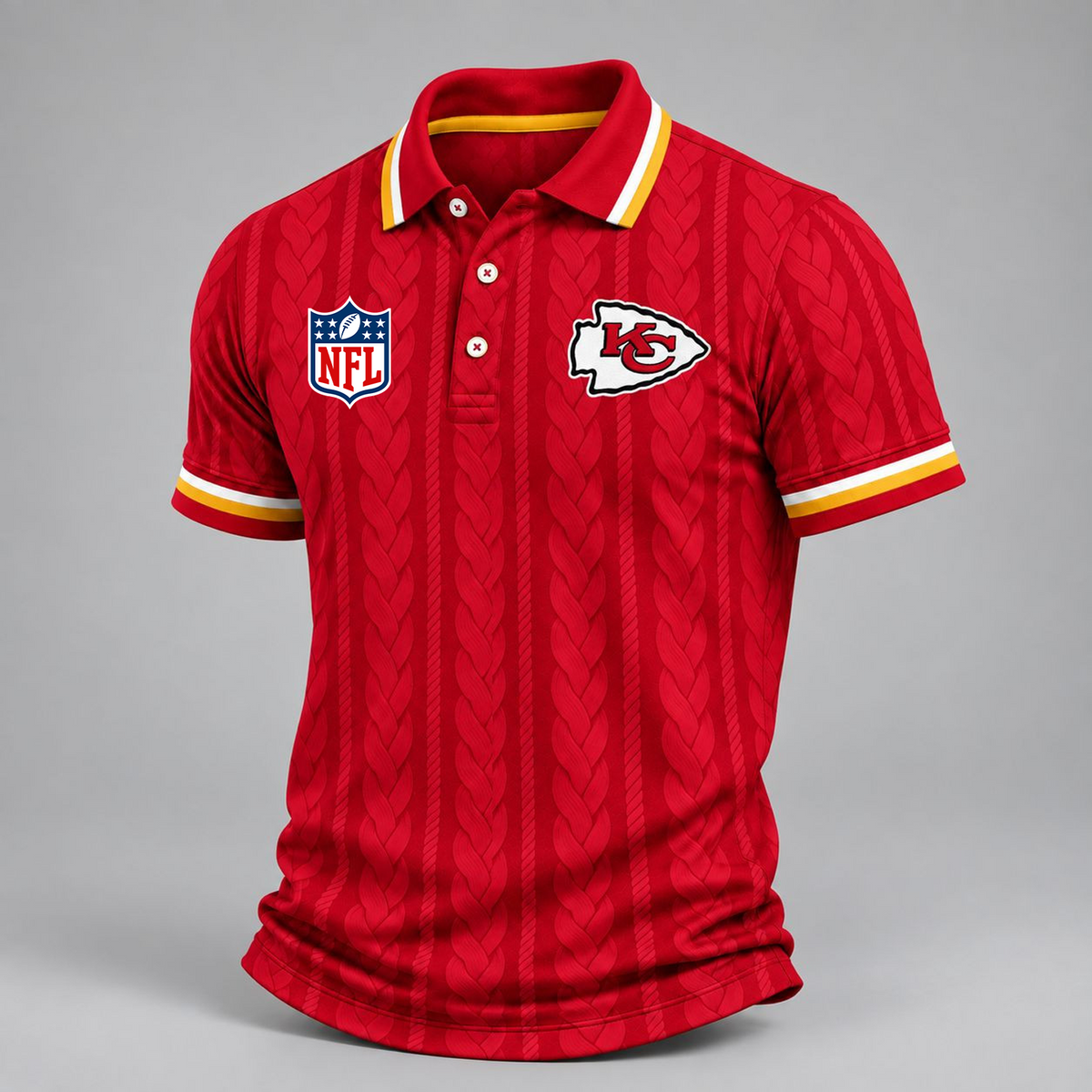 Premium NFL x KCC Retro Football Fan Short Sleeve Apparel Polo Shirt
