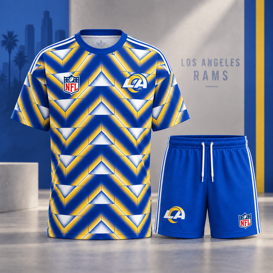 Premium NFL x LAR Geometric Performance Shirt & Shorts Set