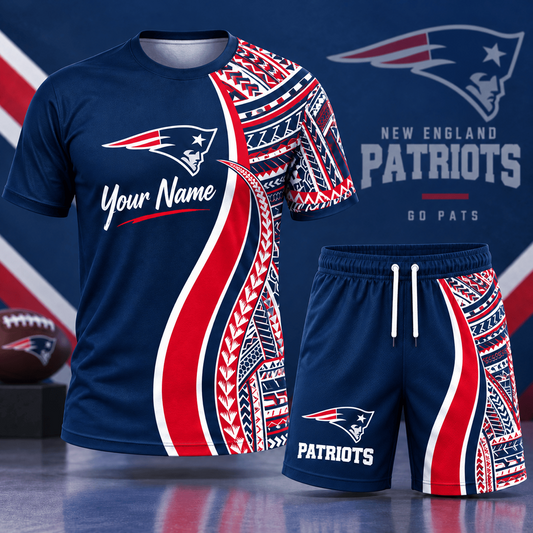 Premium NFL x NEP Custom Name Tribal Graphic T-Shirt and Shorts Set Football Fan Sports Outfit