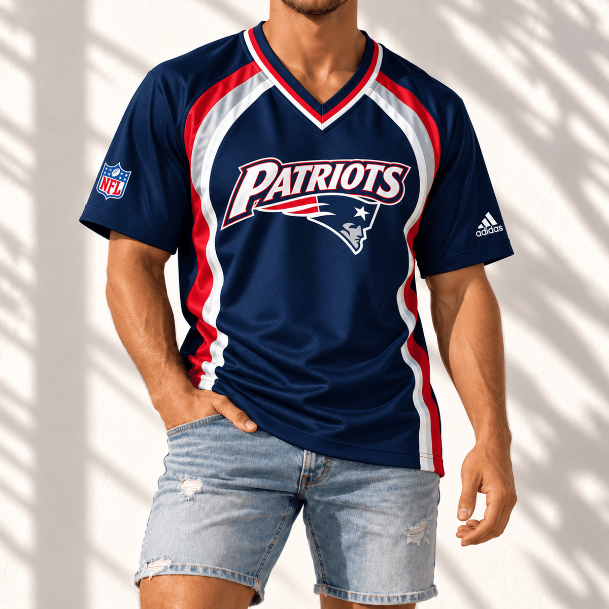 Premium NFL x NEP Gridiron Contour Fan Merch V-Neck