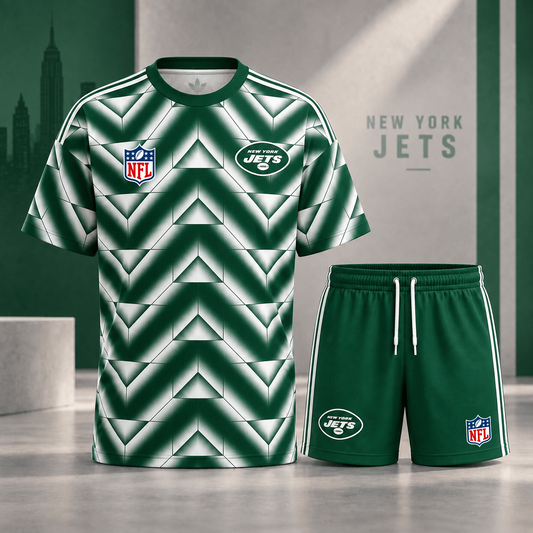 Premium NFL x NYJ Geometric Performance Shirt & Shorts Set