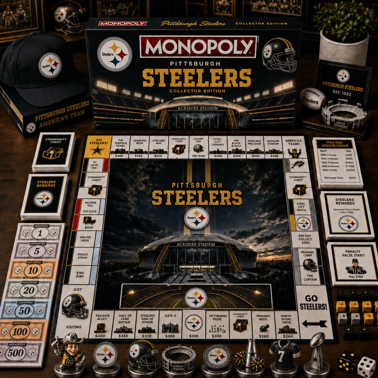 Premium NFL x PIT Monopoly Collector’s Edition Board Game