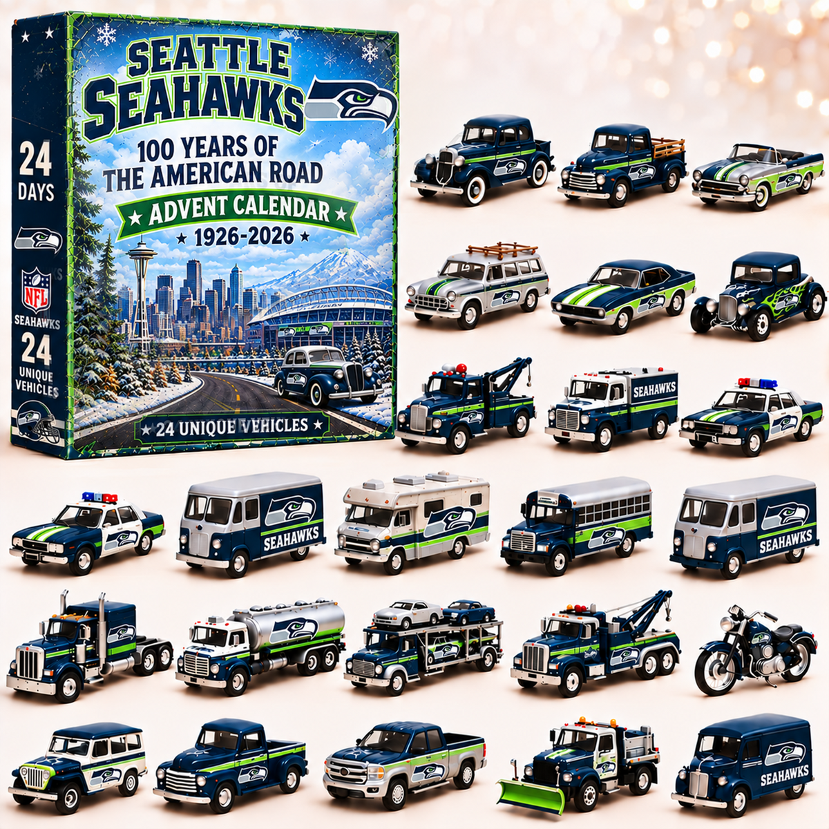 Premium NFL x SEA 24 Unique Vehicles Advent Calendar