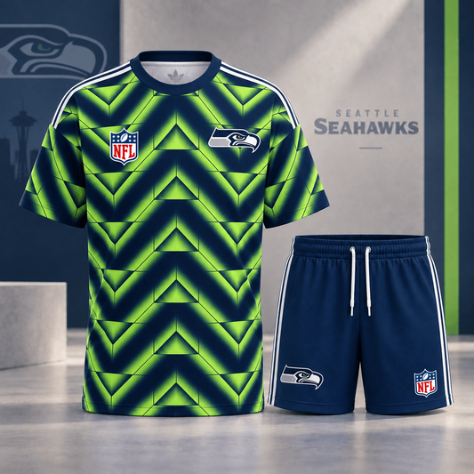 Premium NFL x SEA Geometric Performance Shirt & Shorts Set