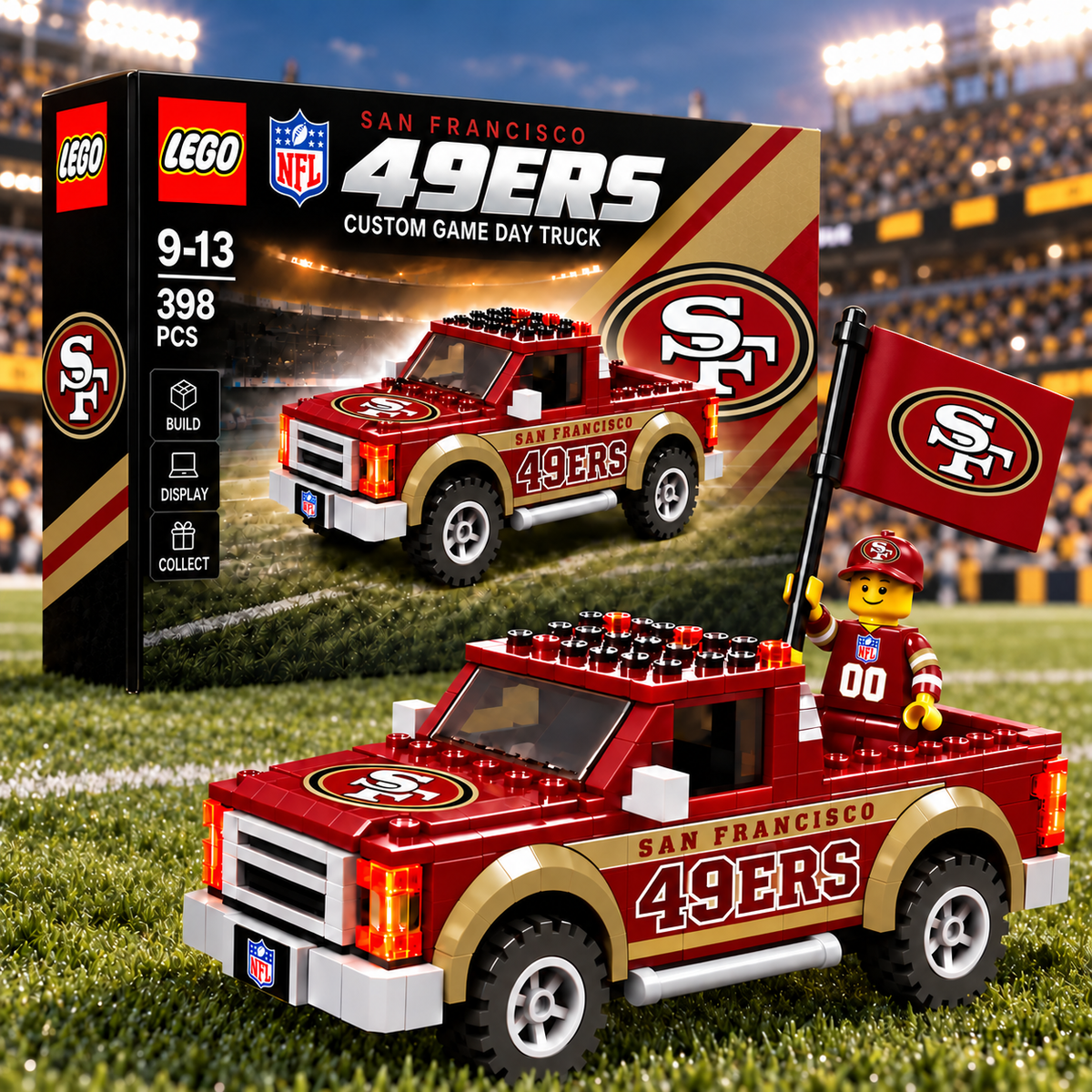 Premium NFL x SF Game Day Building Blocks Truck Toy Set