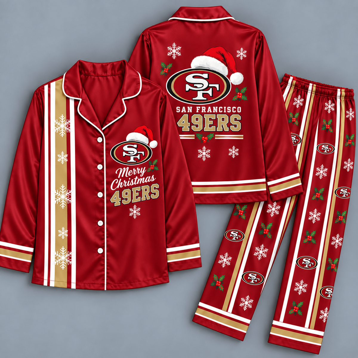 Premium NFL x SF Merry Matchday Christmas Pajama Set