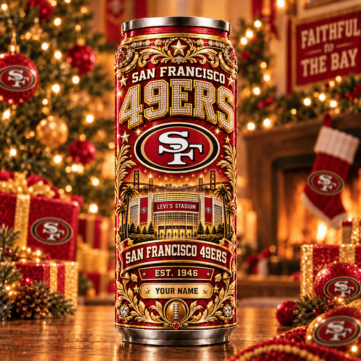 Premium NFL x SF Personalized Name Can Tumbler