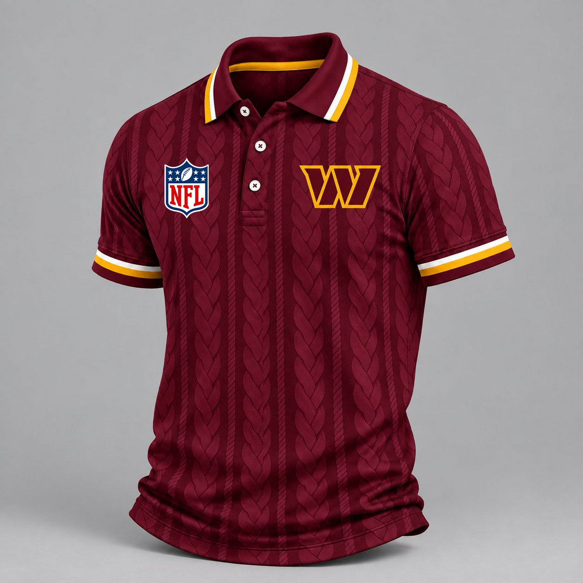 Premium NFL x WAS Retro Football Fan Short Sleeve Apparel Polo Shirt