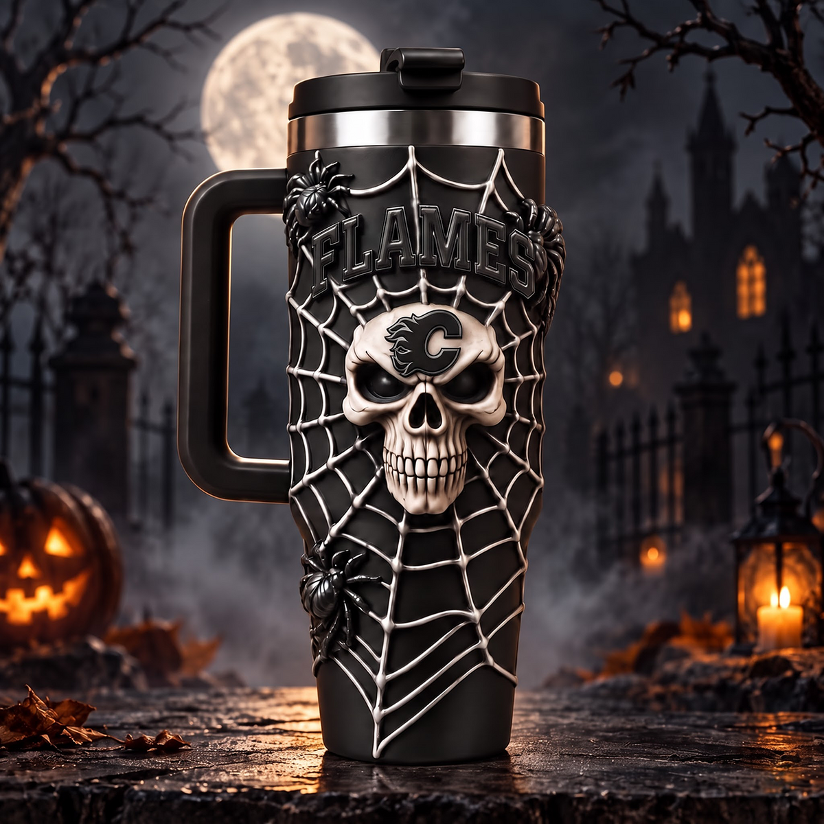 Premium NHL x CAL Skull 40oz Tumbler With Straw