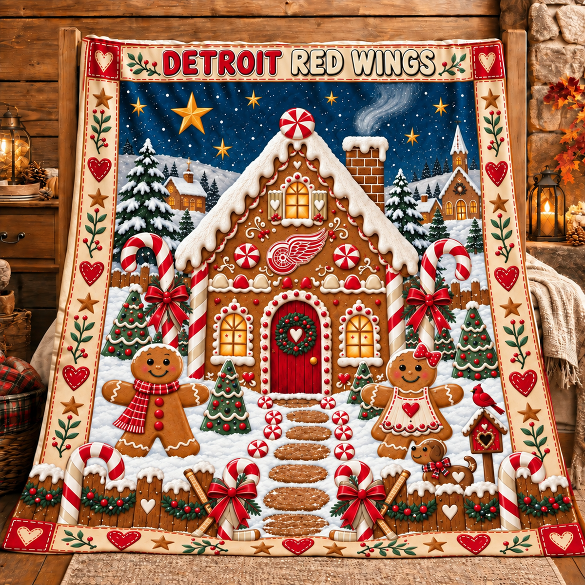 Premium NHL x DET Christmas Blanket