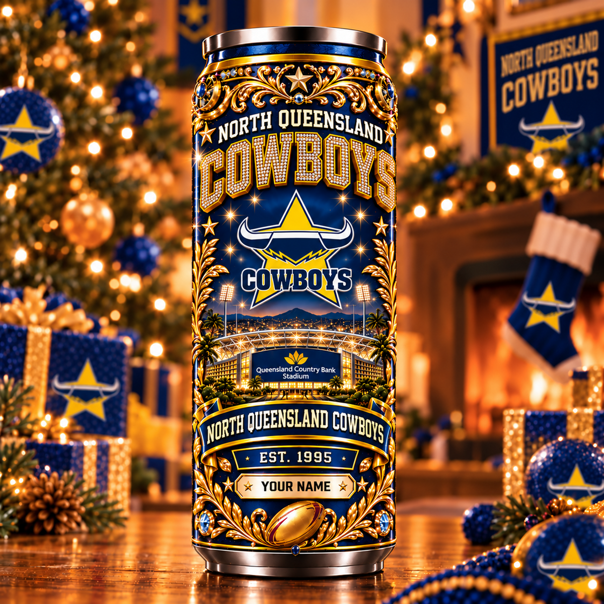 Premium NRL x NQC Personalized Name Can Tumbler