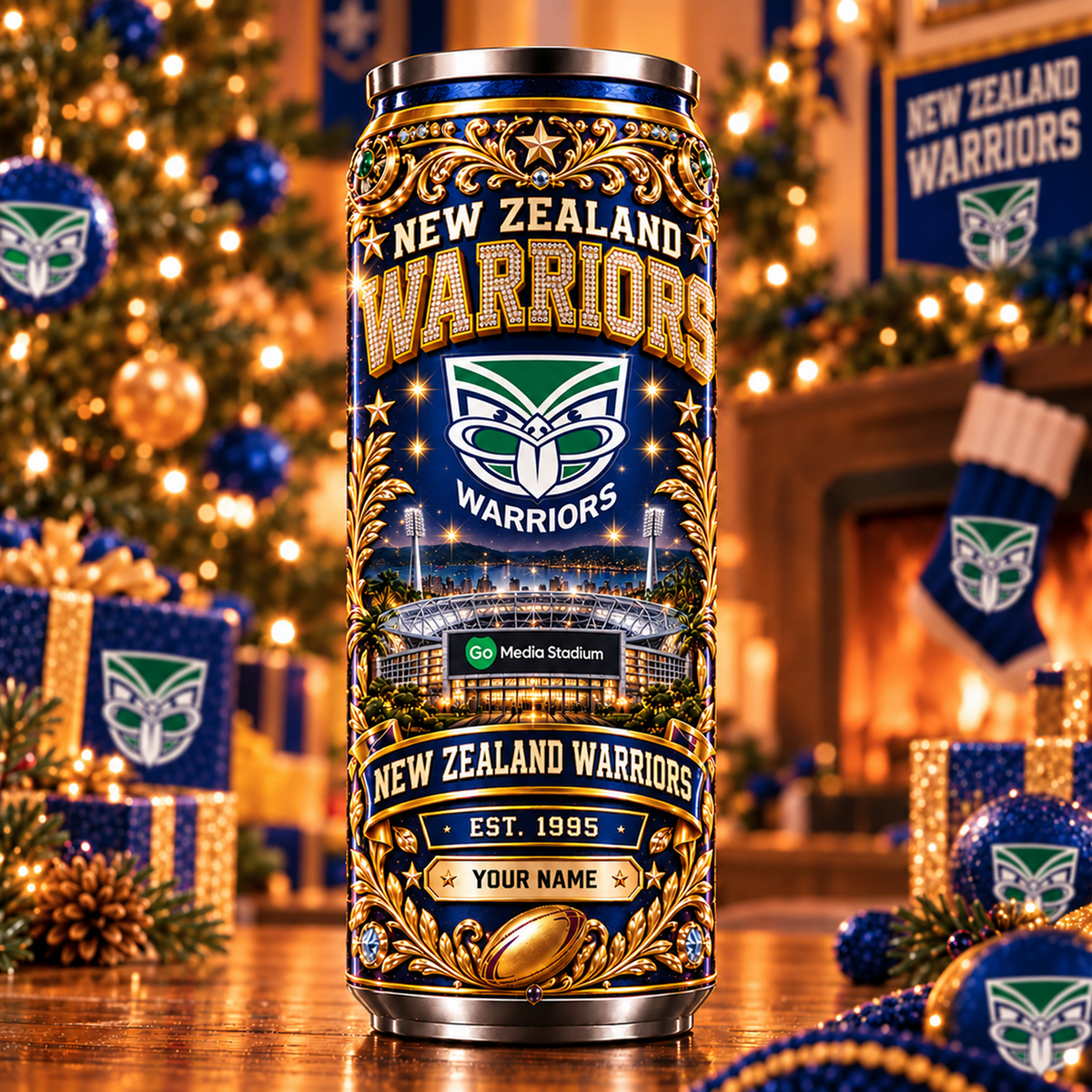 Premium NRL x NZW Personalized Name Can Tumbler
