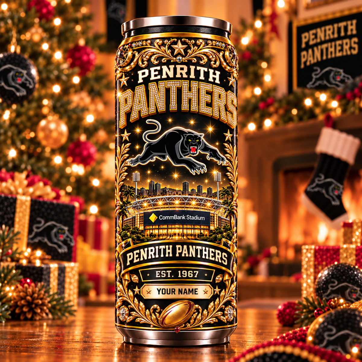 Premium NRL x PP Personalized Name Can Tumbler