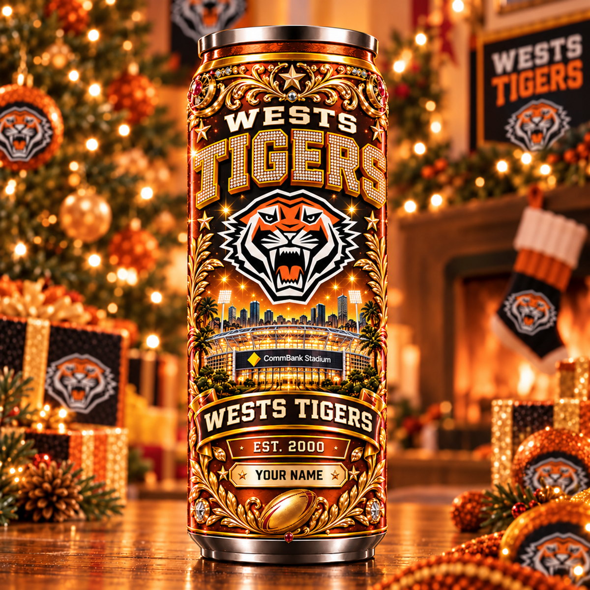 Premium NRL x WT Personalized Name Can Tumbler