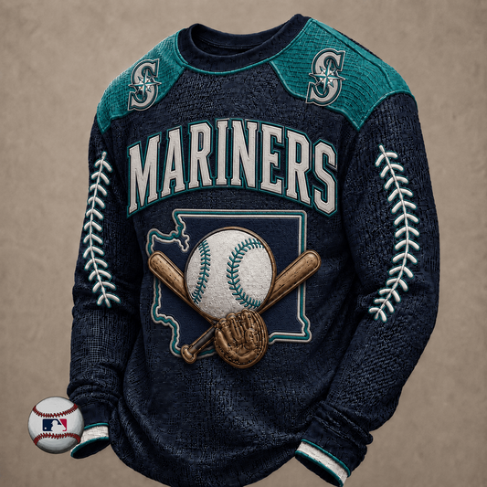 SEA x MLB Baseball Team Embroidered Crewneck Sweatshirt