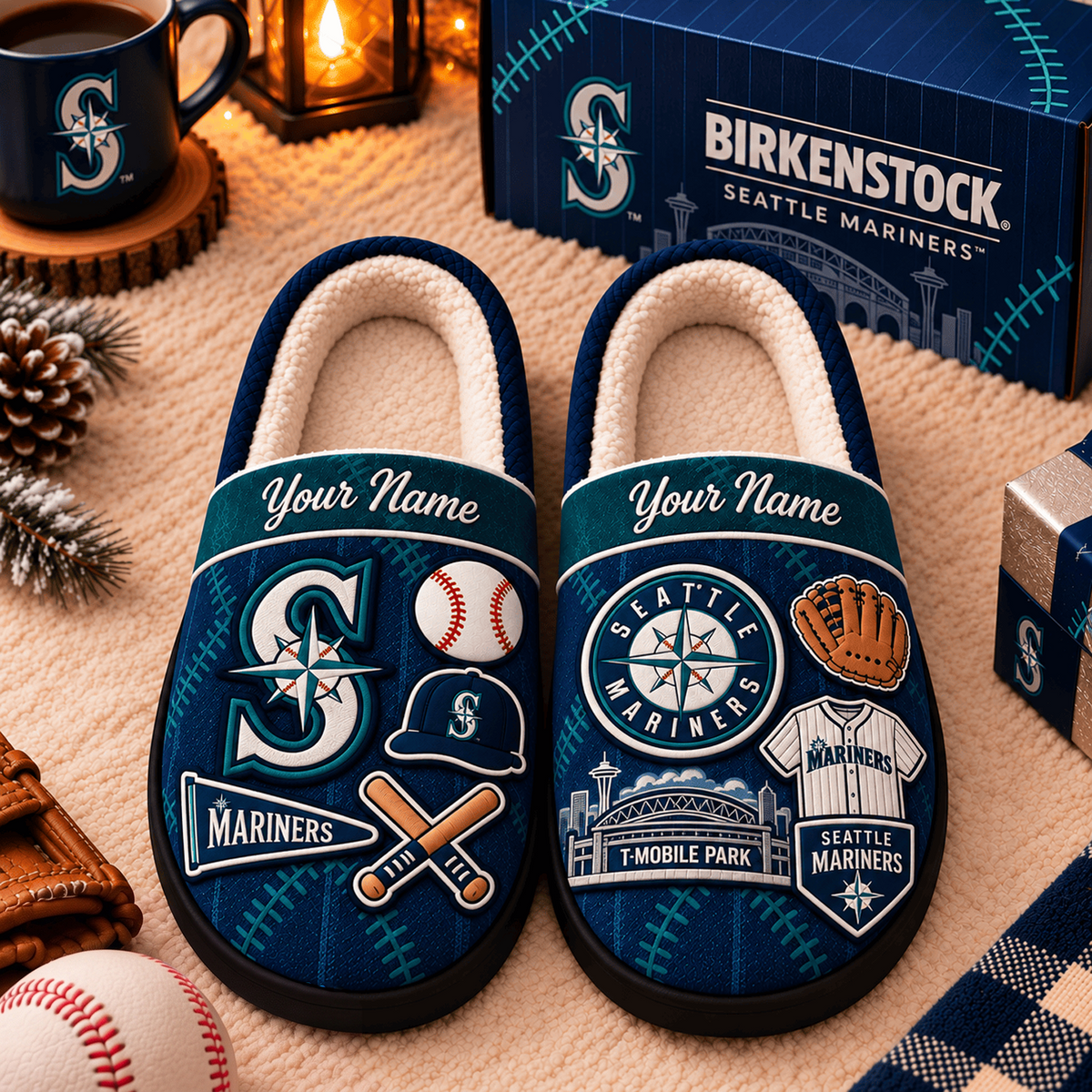 SEA x MLB Game Day Personalized Name Slipper