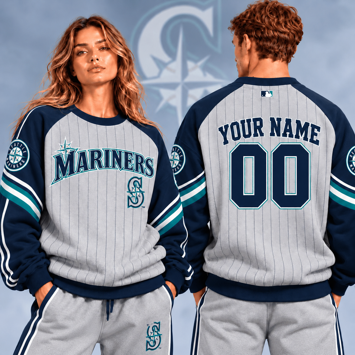 SEA x MLB Personalized Name Sweatshirt