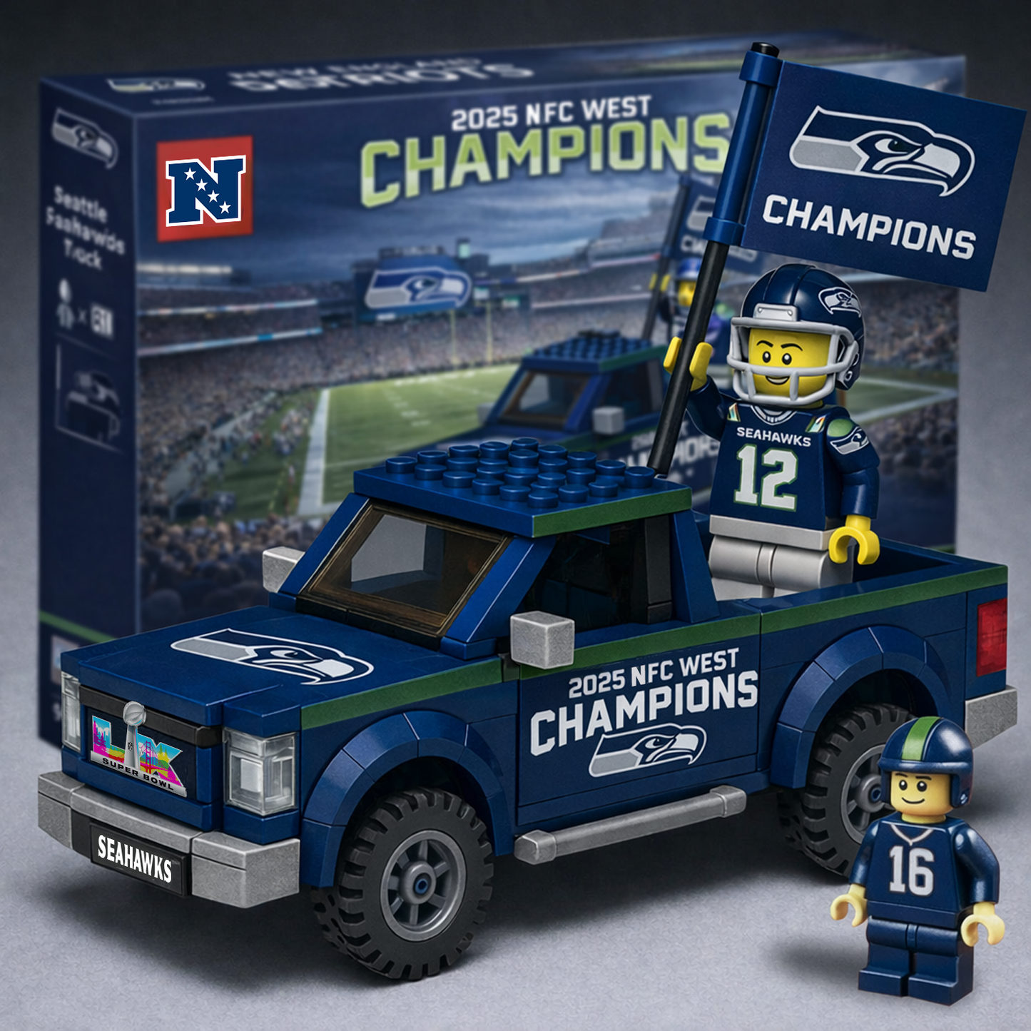 SEA x NFL Champions Building Blocks Truck Toy Set DatND DVT