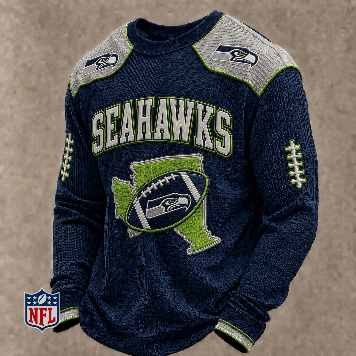SEA x NFL Baseball Team Embroidered Crewneck Sweatshirt