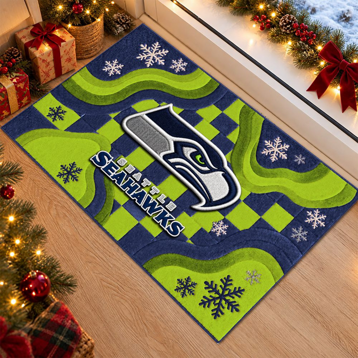 SEA  x NFL Christmas Doormat