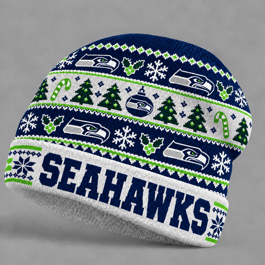 SEA x NFL Christmas Game Day Beanie Hat