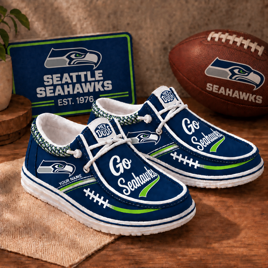 SEA x NFL Personalized New Style Hey Dude Shoes