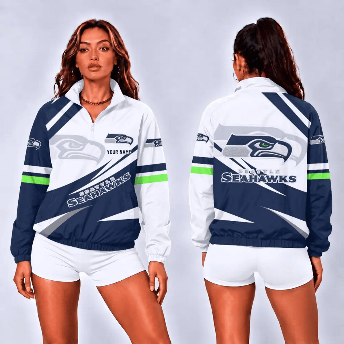 SEA x NFL Retro Colorblock Quarter Zip Jacket