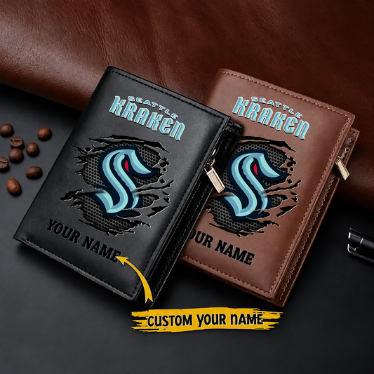 SEA x NHL Men Slim Vertical Wallets New
