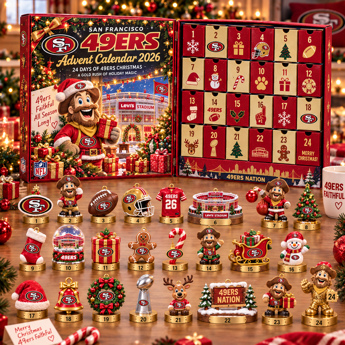 SF x NFL Christmas Advent Calendar 2026 – 24 Days of NFL Mascot & Holiday Collectibles